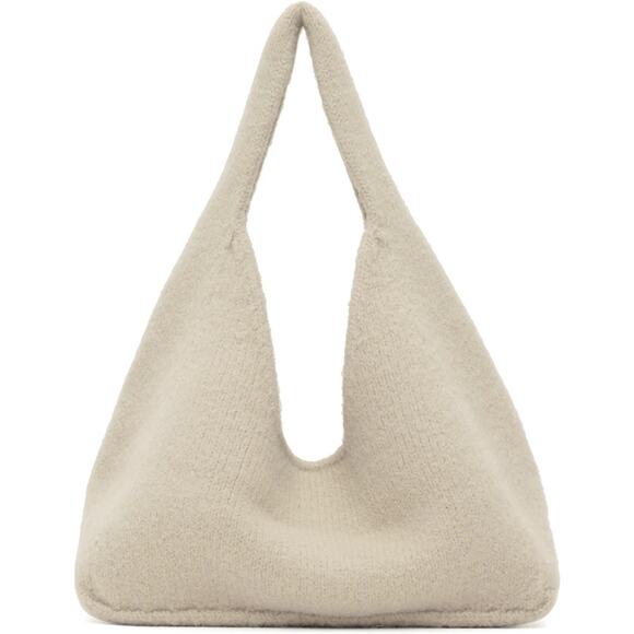 Lauren Manoogian Baby Bindle Bag Putty Grey Gray Highland Wool Alpaca Knit Purse - Picture 1 of 16
